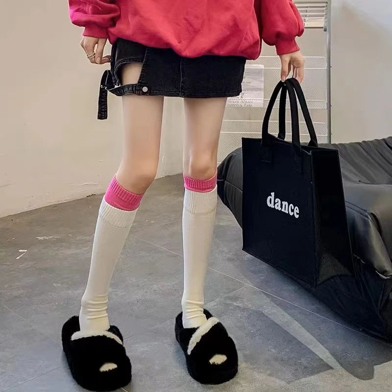 【双袜口】小红书ins同款网红袜小腿袜及膝袜春秋拼接堆堆袜长袜
