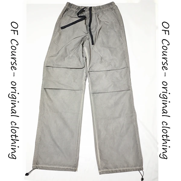 【OF COURSE】美式直筒压褶工装裤男女cleanfit松紧腰垂感休闲长裤