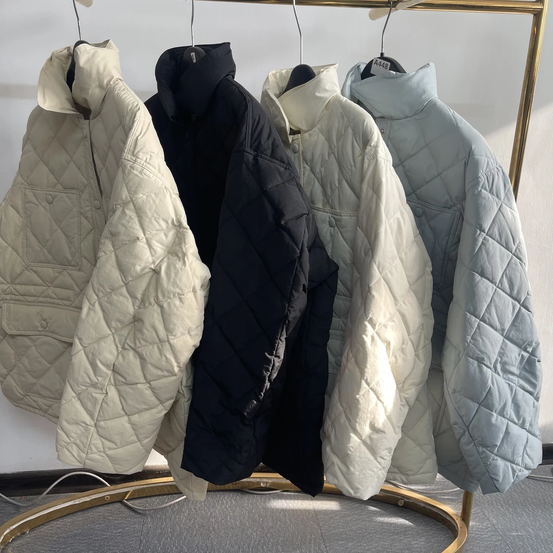 24年新品短款休闲百搭宽松加厚保暖菱格网红时尚韩版棉服