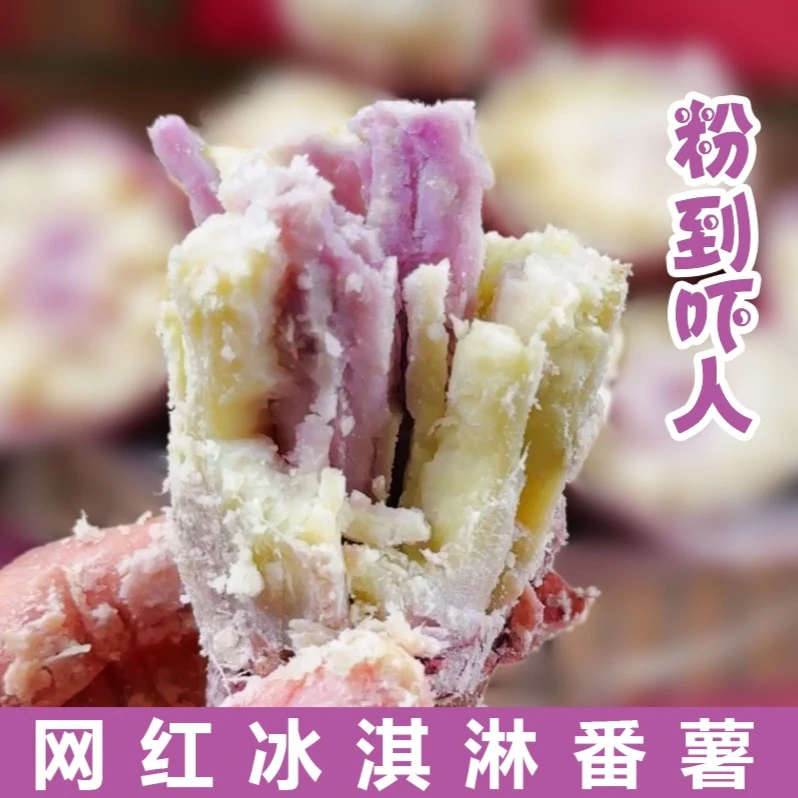 新鲜冰淇淋一点红番薯广东茂名同款沙地粉糯冰激淋紫薯地瓜2斤9斤