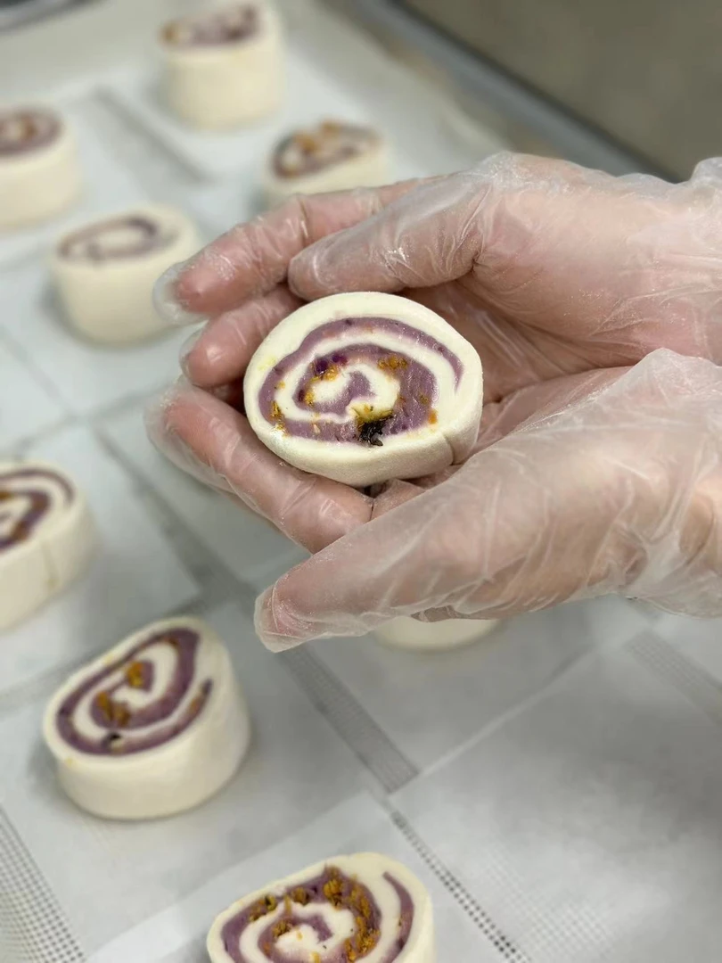 【潮汕纯手工包】紫芋肉松卷到手一包6个