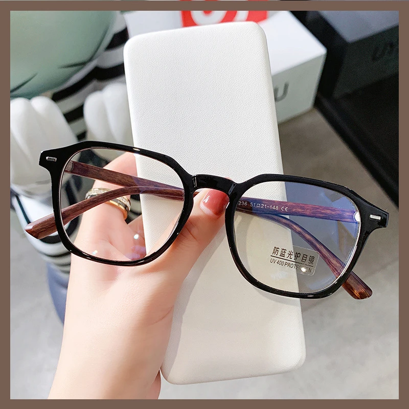 超轻木纹眼镜大框近视可配防蓝光男女同款大脸显瘦复古眼睛框架潮