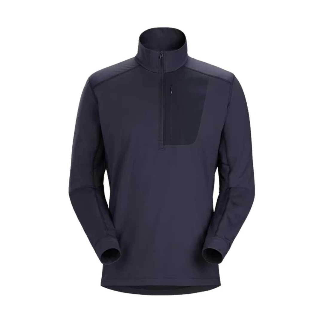 男士p绒秋冬弹力保暖抓绒衣半拉链立领透气舒适长袖抓绒衫