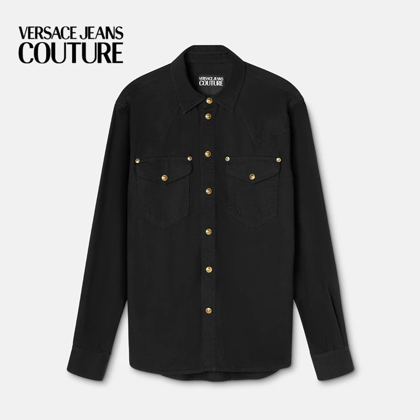 VERSACEJEANSCOUTURE/范思哲男士牛仔时尚百搭弹力牛仔衬衫