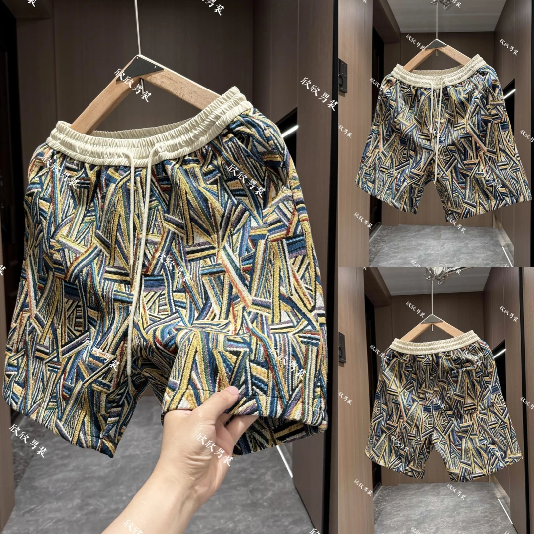 色织提花潮流时尚夏季透气百搭男士休闲短裤