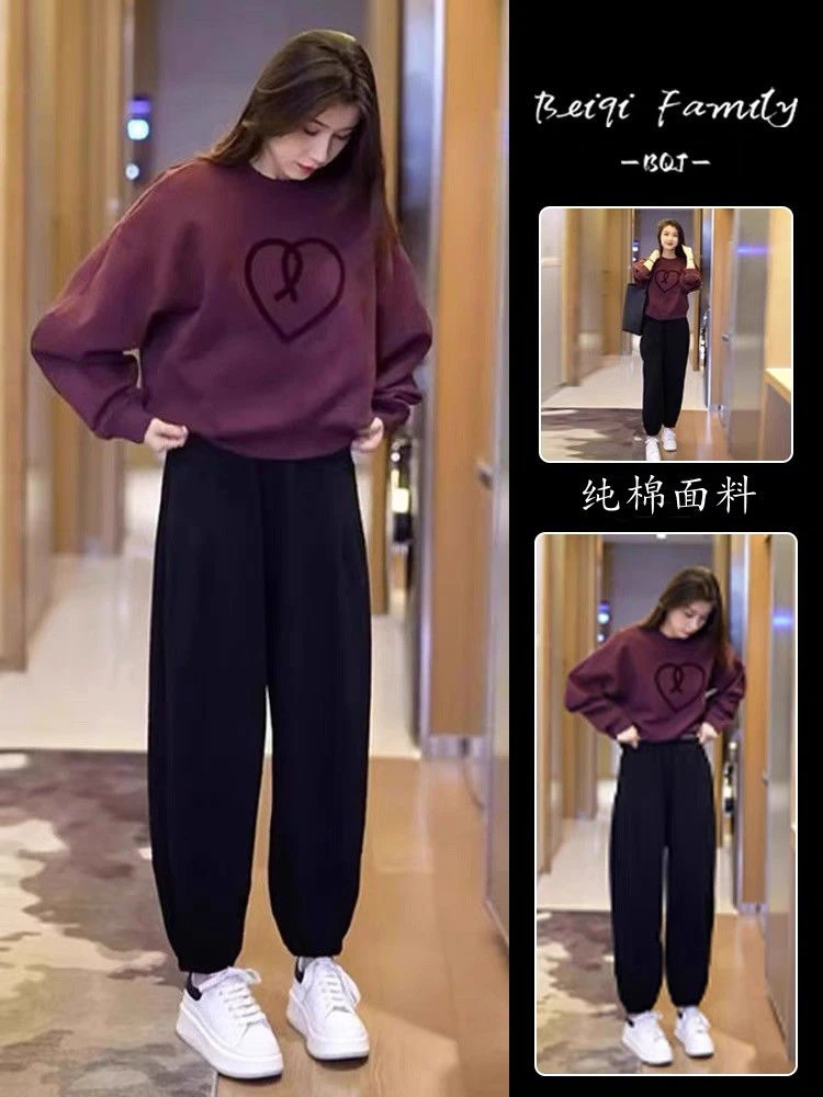秋装搭配一整套2023新款高级感小个子穿搭休闲运动卫衣两件套装女