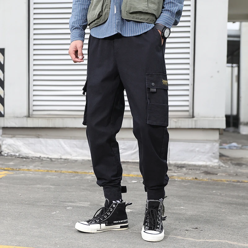 工装裤男潮牌宽松束脚裤子大码休闲裤子男士防风百搭潮流19k115