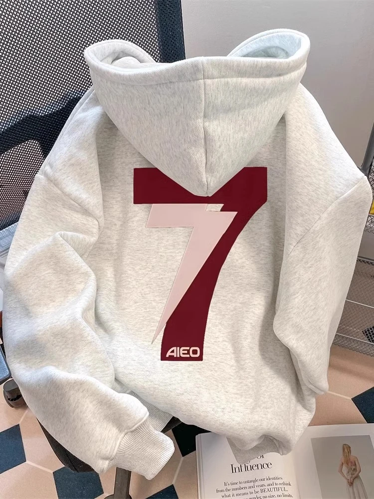 特大码300斤美式高街hiphop连帽卫衣港风复古chic加绒帽衫上衣
