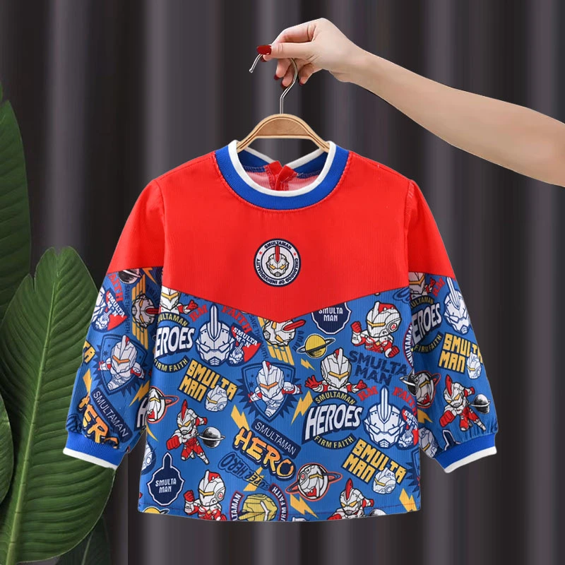 儿童罩衣秋冬长袖防水防脏男孩宝宝吃饭围兜3到6岁幼儿园洋气外穿