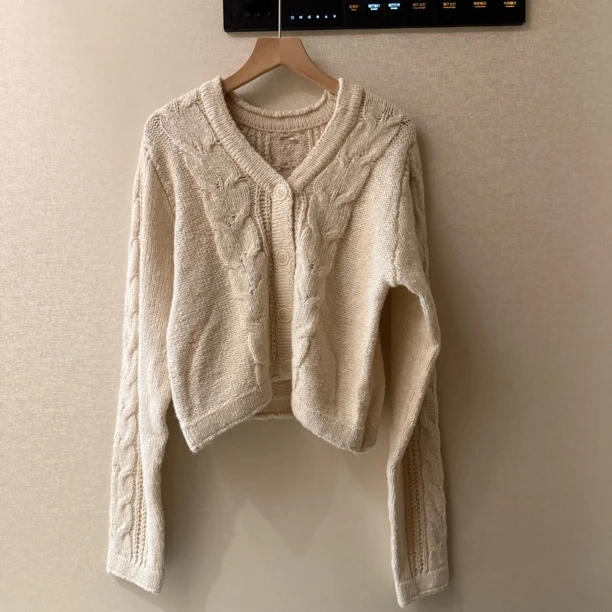 ALIN 秋冬新款 短款 时尚辣妹 针织 开衫