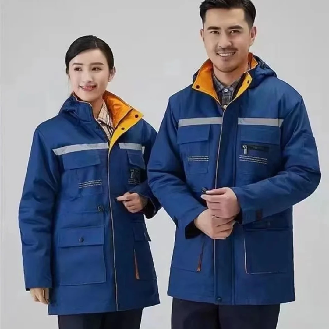 冬季工作服  加厚  耐磨  保暖  男女同款棉袄工装劳保暖防寒服
