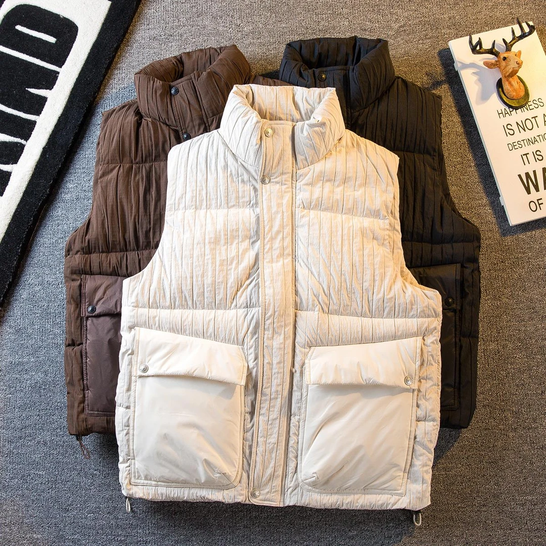 波司登潮品立领机能工装羽绒马甲男秋冬无袖坎肩保暖背心外套