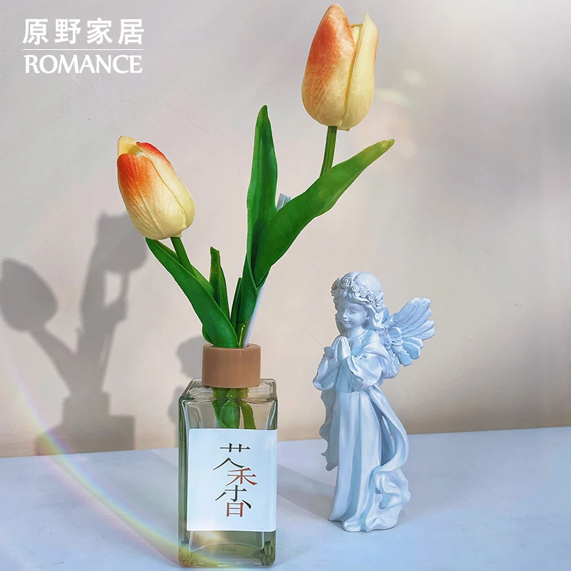 香薰郁金香 假花仿真花摆设房间卧室客厅家居装饰餐桌摆件