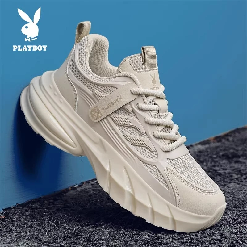 花花公子男鞋2025冬季新款透气网面百搭休闲老爹鞋青少年增高气质