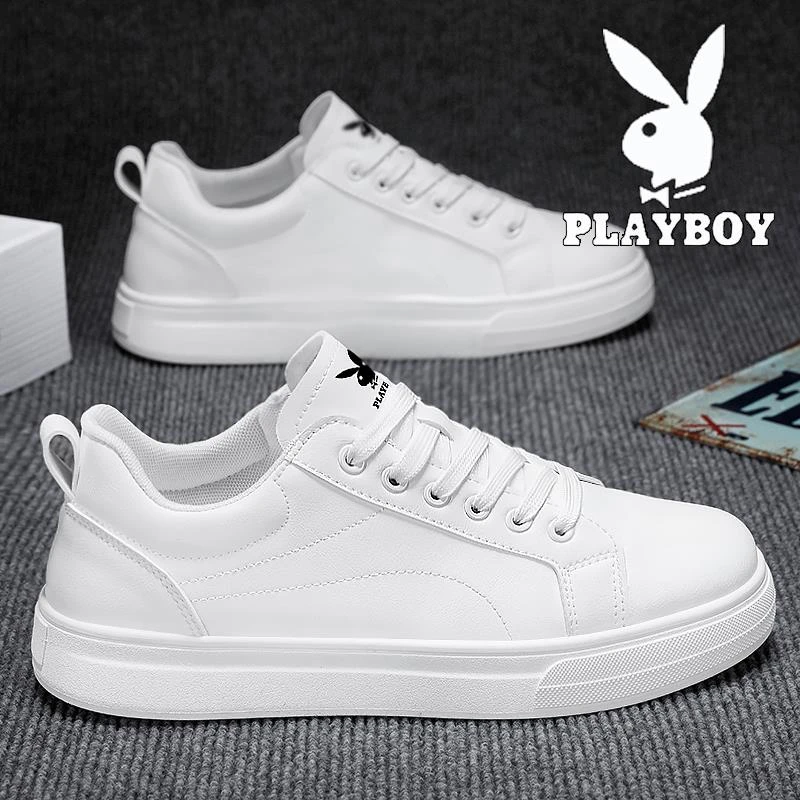 花花公子鞋子男鞋冬季新款防滑软底真皮小白鞋百搭运动休闲平板鞋