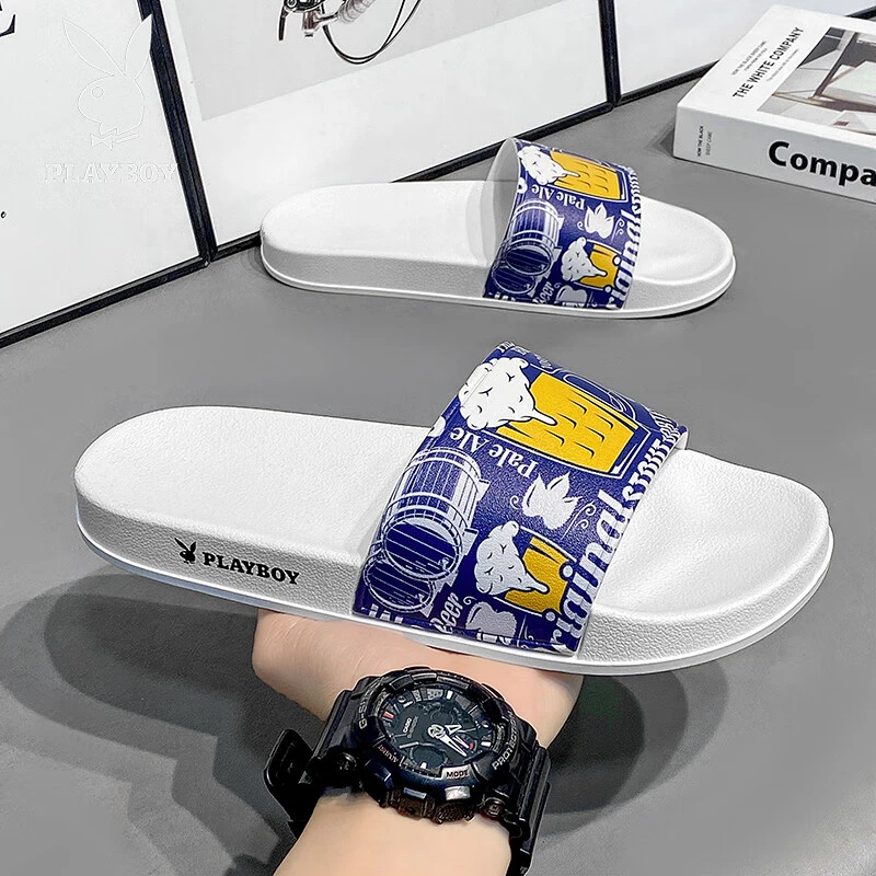 花花公子拖鞋男士2025新款冬季踩屎感外穿厚底运动防滑一字拖凉拖