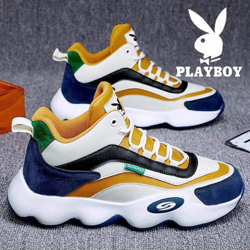 花花公子老爹鞋子男鞋冬季高级感青少年小众百搭厚底增高运动潮鞋