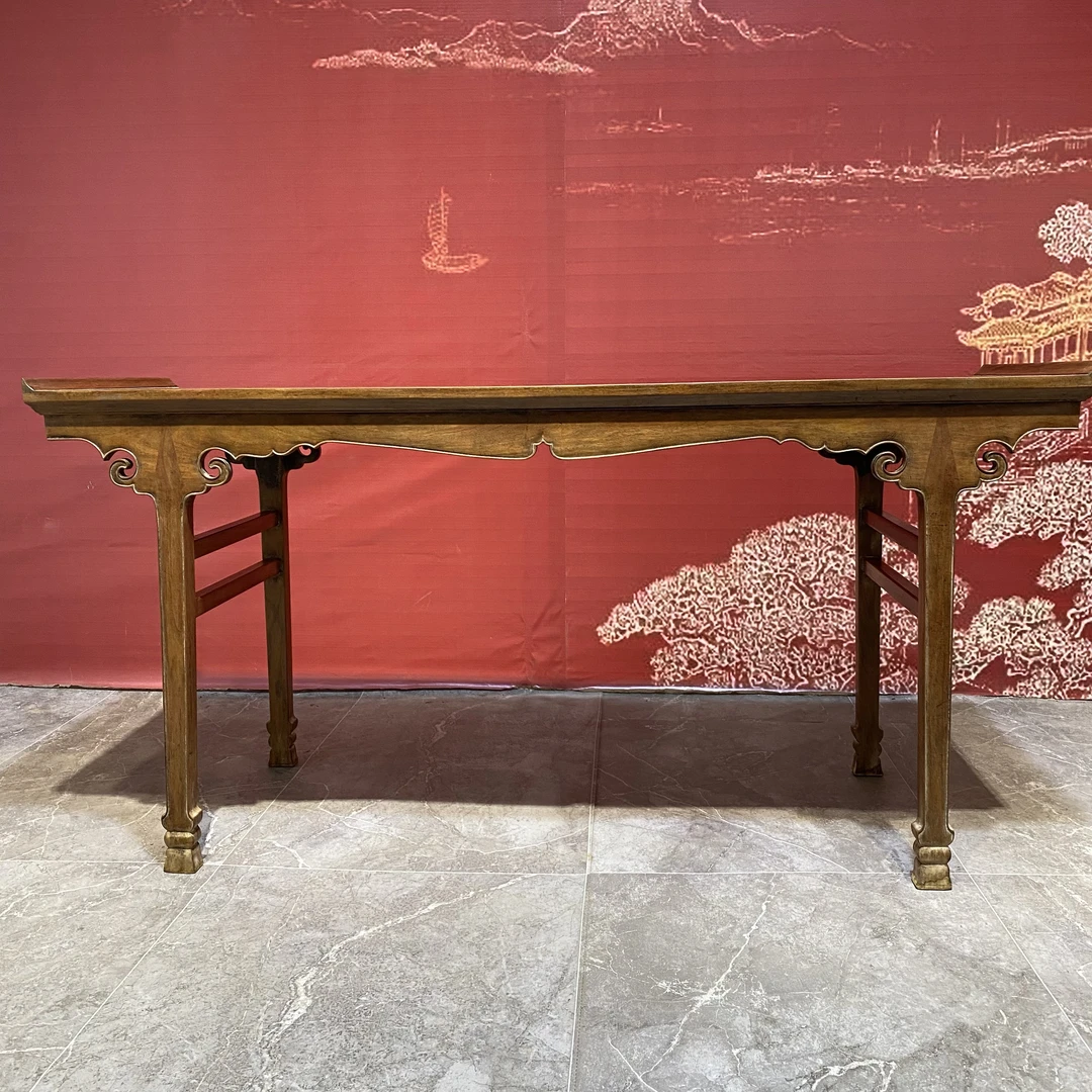 明式云头纹宝剑腿翘头案书房书桌书案茶室茶桌画桌画案供案