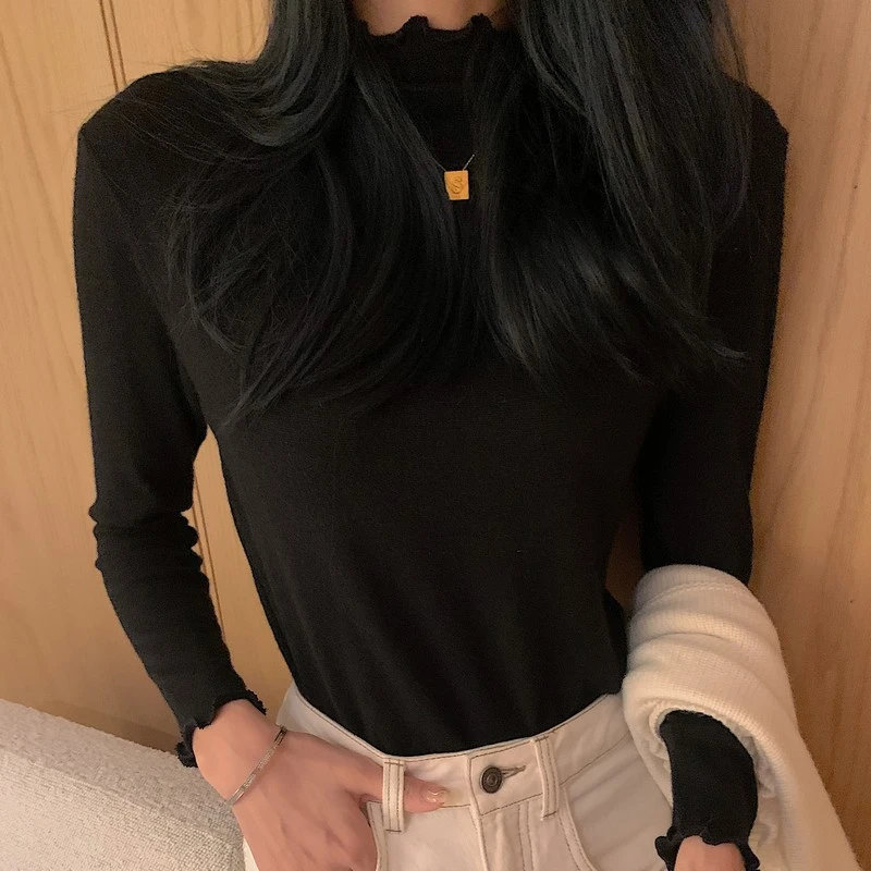 拉夏贝尔Homme/【浮力款】显瘦百搭打底针织衫LXm-3370