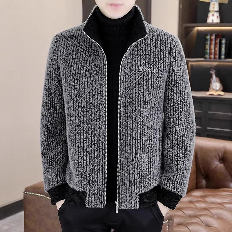 春秋季短款时尚夹克服男士韩版大码宽松百搭毛呢大衣潮流立领外套