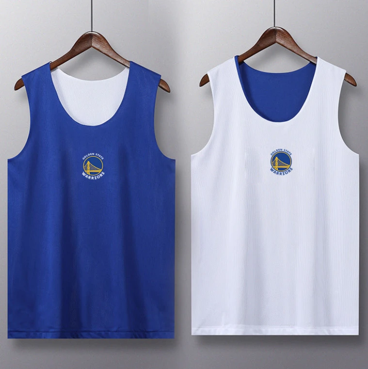 克莱因蓝投篮服夏季新款无袖休闲球队球星系列篮球球衣定制