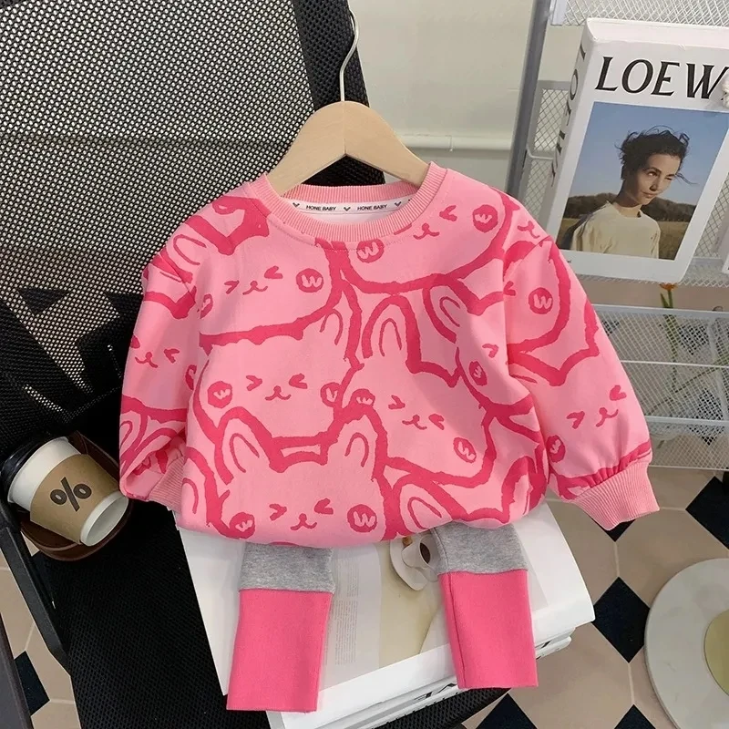 女童秋装套装2024新款洋气时髦童装秋季儿童女宝宝卫衣两件套春秋