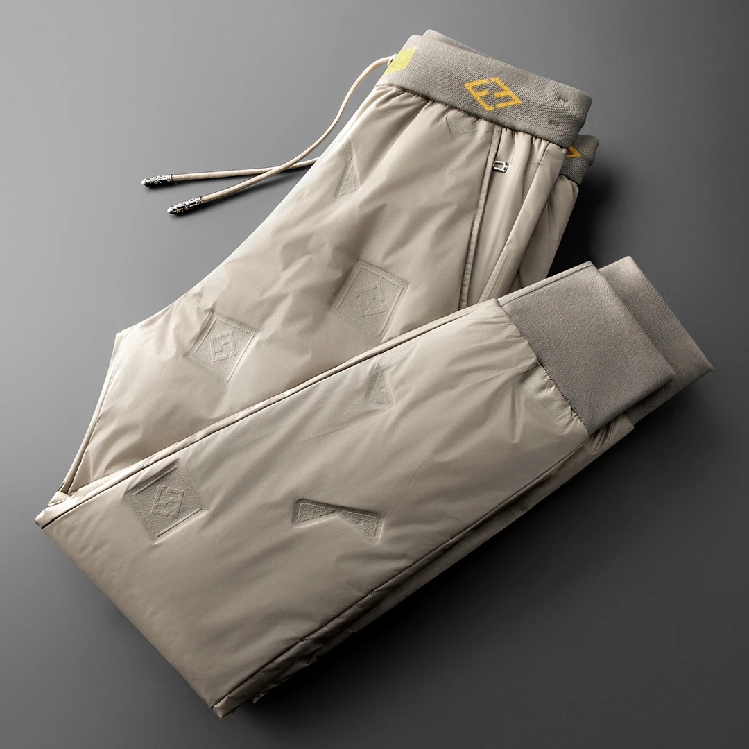 顿奇摩费涅冬季高端时尚防水加厚保暖白鹅绒男休闲小脚外穿羽绒裤