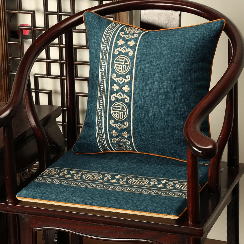 新中式沙发抱枕靠垫护腰靠垫床上靠枕套含芯办公室椅子靠背垫腰垫