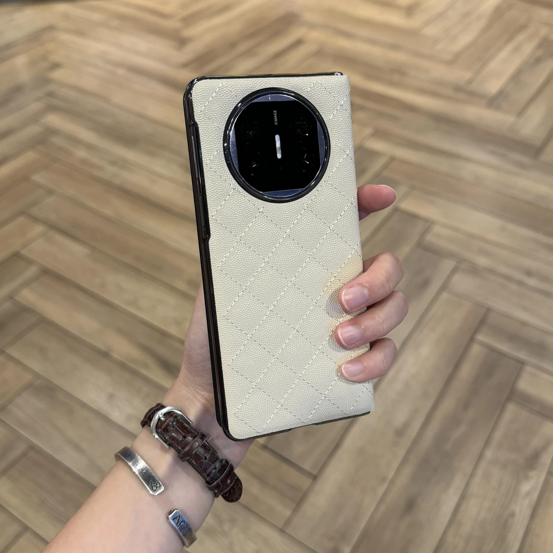 适用华为mateX5皮纹翻盖皮套小香风mate折叠手机X3旗舰手机壳轻奢