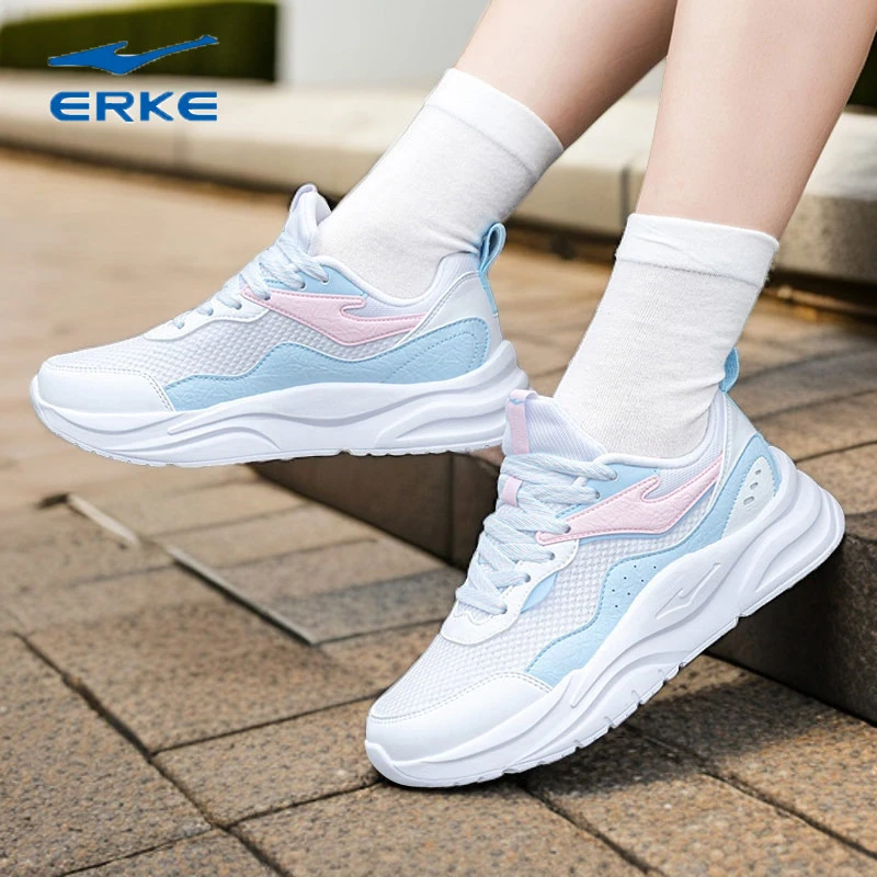 鸿星尔克女鞋正品百搭时尚休闲网面跑步运动鞋潮流增高老爹鞋女生