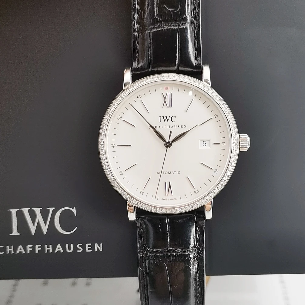 99新 IWC/万国 柏涛菲诺/40mm/男表/后镶钻IW356501/机械/白盘/钻
