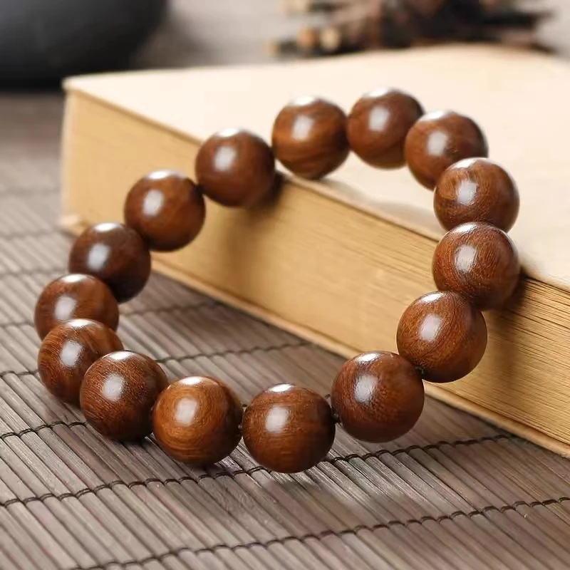 非金属木质手链 天然檀木手串男女通用佛珠文玩黄檀木可定制