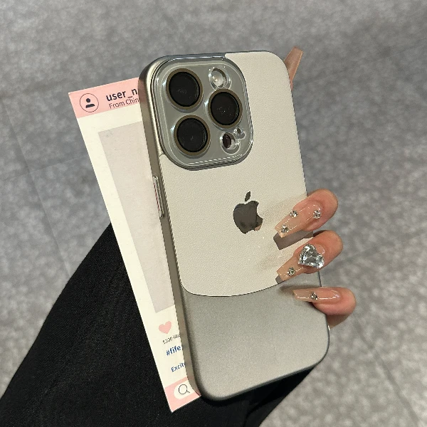 水晶镜头膜双拼素皮iPhone16promax苹果15pro/14手机壳13高级112p