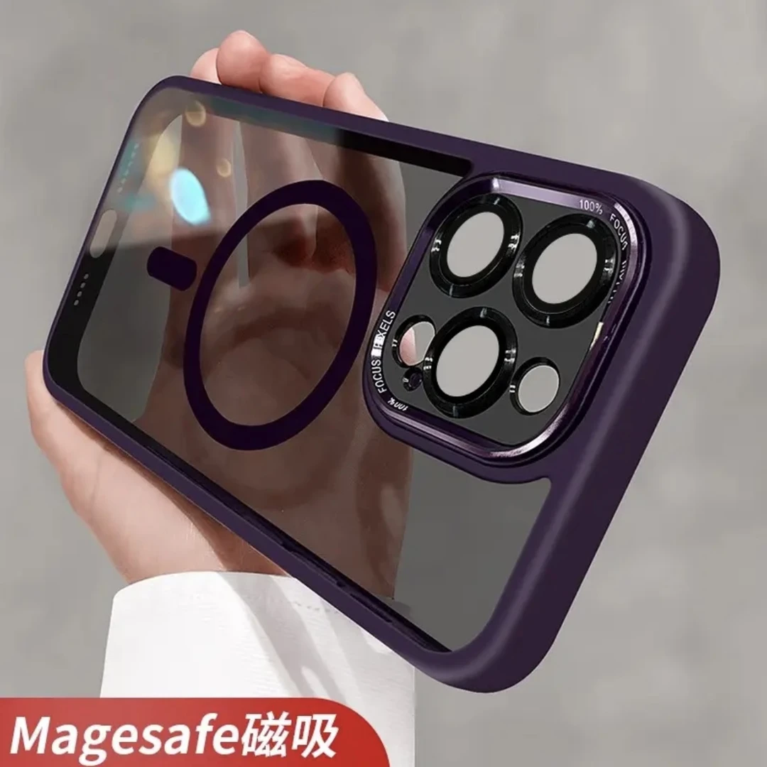 简约磁吸适用苹果16promax手机壳磁吸iPhone15透明11软边13高级12