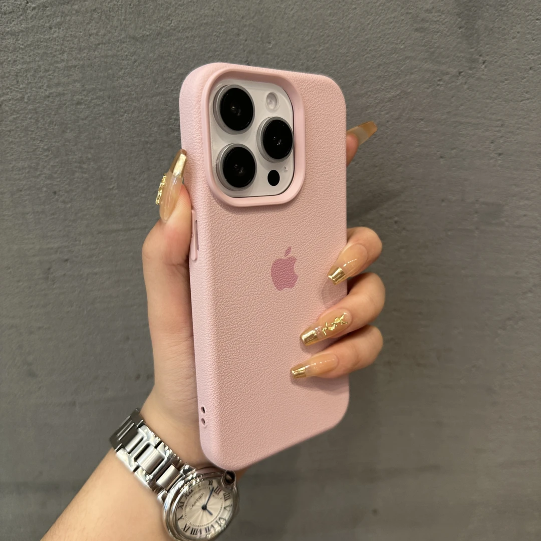 高级感荔枝纹适用苹果15手机壳iPhone14promax简约13磨砂12全包11