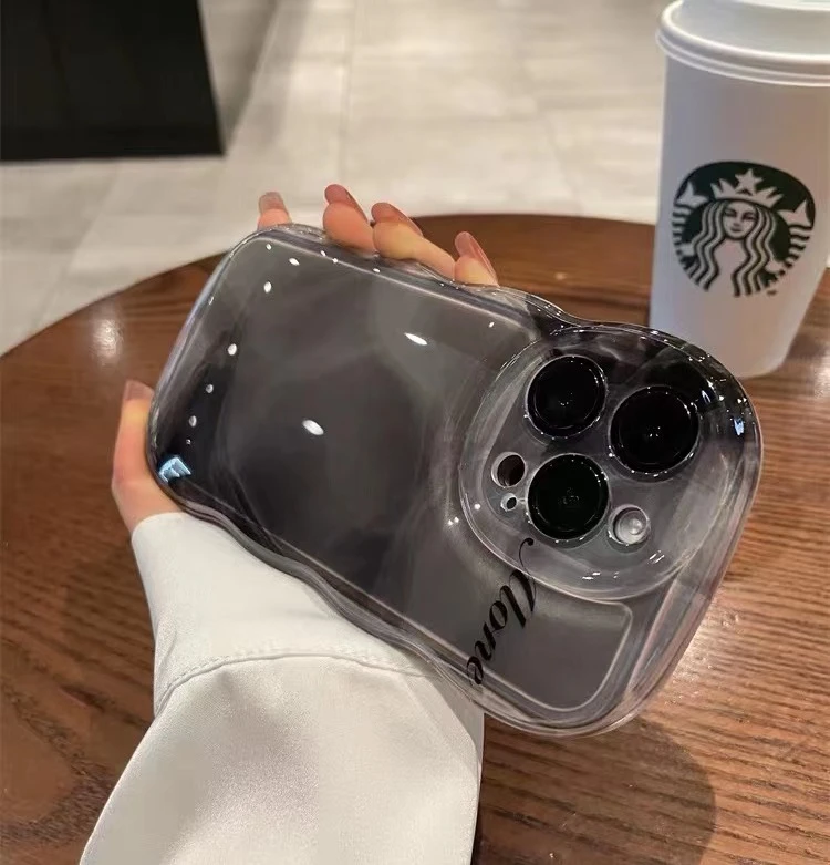 小众晕染黑色适用苹果15pro手机壳iPhone14promax苹果13透明12套