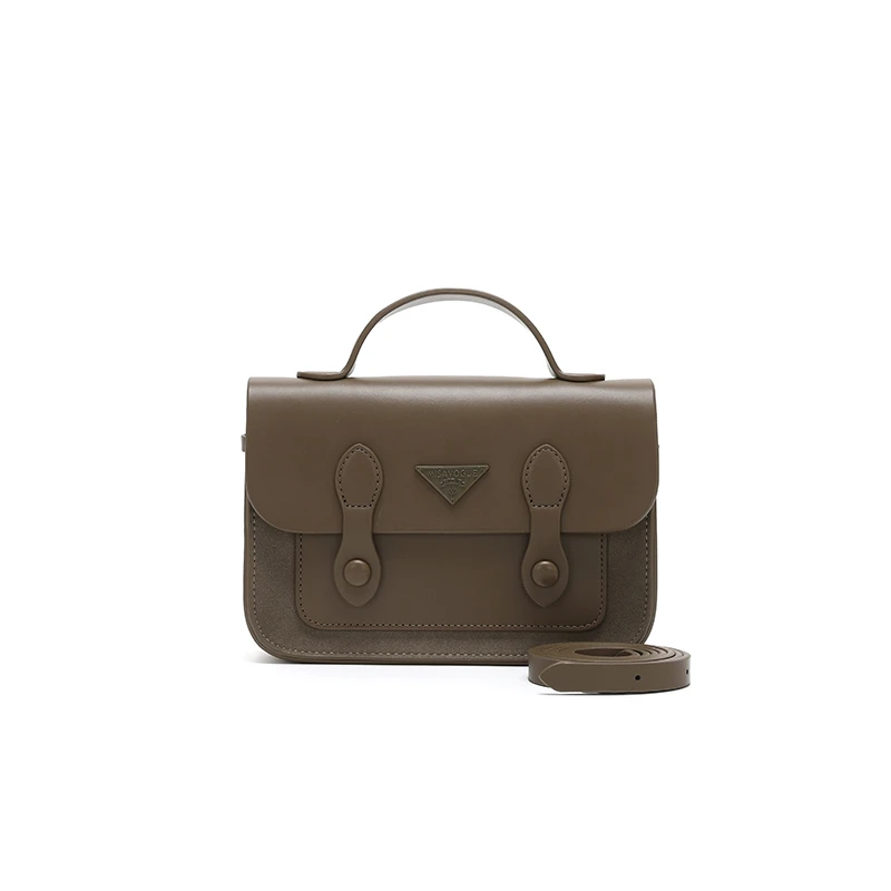 【羽乔专属】2024上新复古简约手提斜挎方包K-3270棕绿色