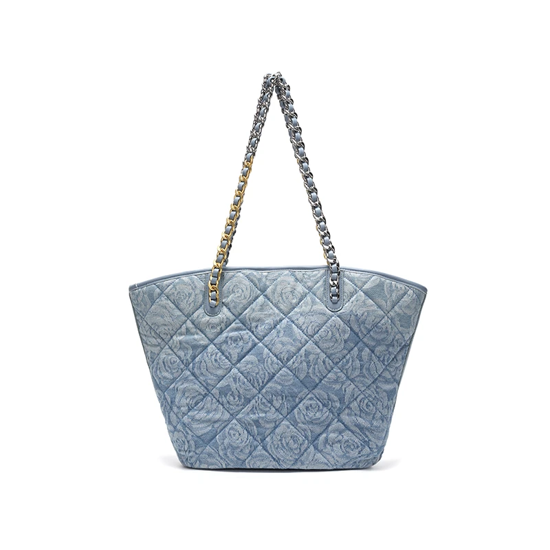 【妮可专属】时尚小众牛仔大容量托特包K-3358蓝色