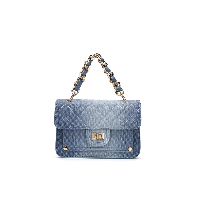 2024上新时尚渐变菱格斜挎小方包K-3253牛仔蓝
