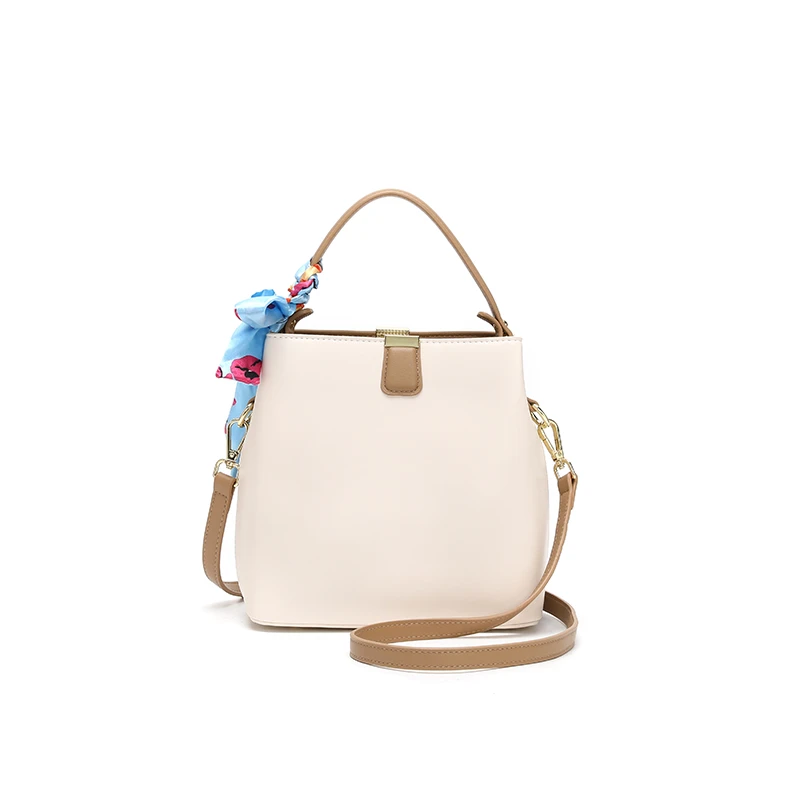 【妮可专属】简约气质撞色通勤斜挎包K-3237米白色