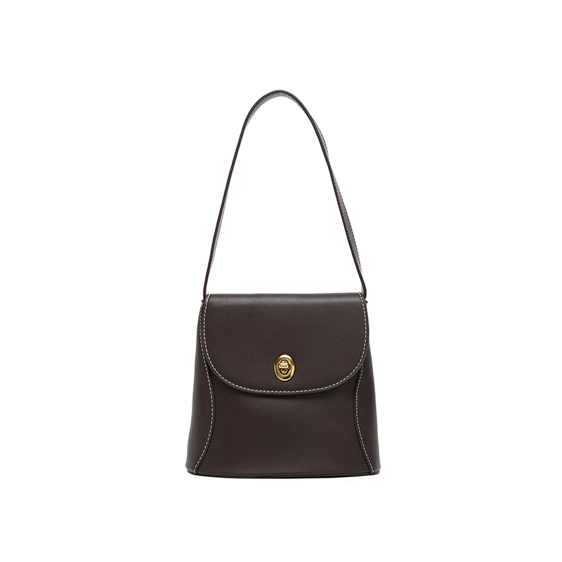 2024上新时尚小众简约单肩水桶包K-3276咖色