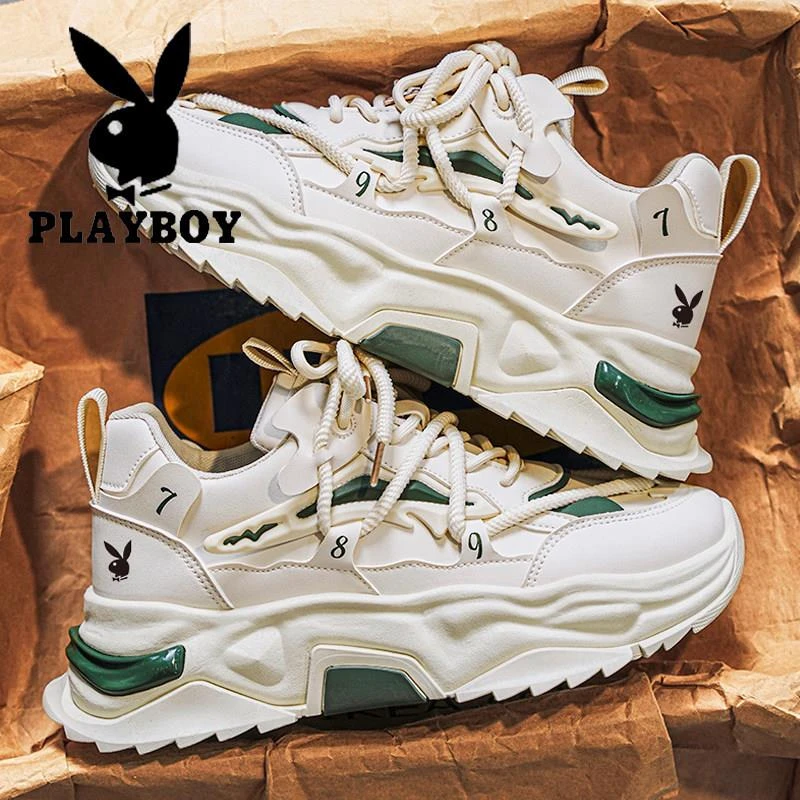 花花公子男鞋秋冬季新款潮牌百搭运动鞋子男款厚底休闲男士老爹鞋