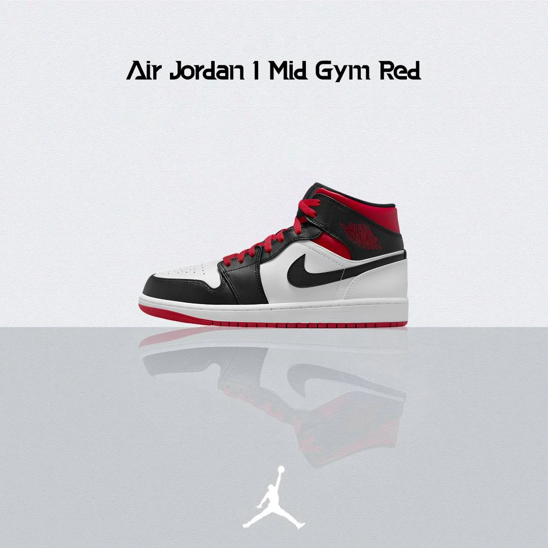 【现货】Air Jordan 1 Mid 中帮 篮球鞋 男 黑白红DQ8426-106