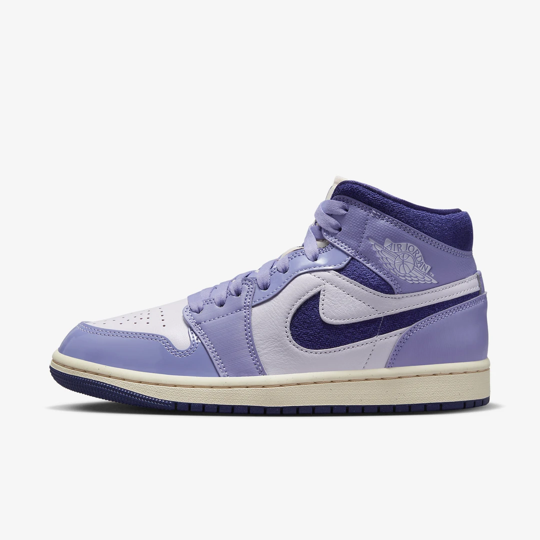Air Jordan 1 Mid 中帮篮球鞋 女款 青少年款 紫色 DZ3745-500