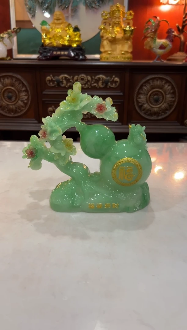 【闪购商品】合成树脂福禄招财仿玉葫芦（22*20厘米）