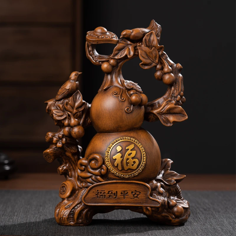 黎采《福到平安》新中式玄关电视酒柜摆件高档客厅装饰树脂工艺品JR