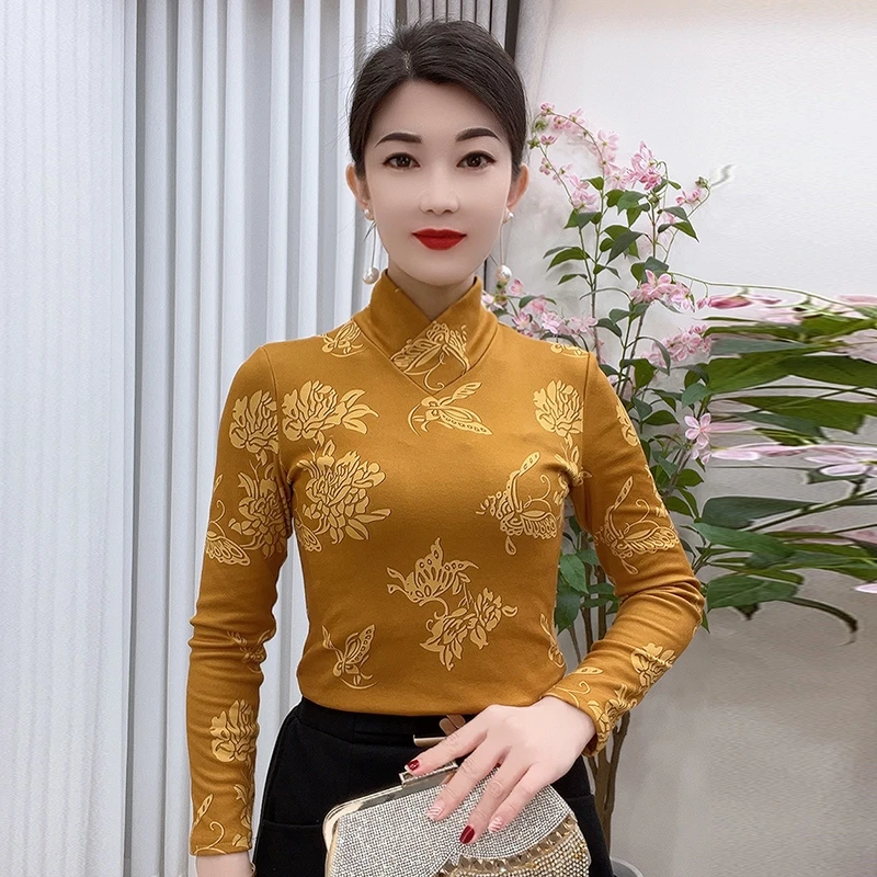2907款秋冬加绒长袖打底衫气质内搭显瘦洋气上衣百搭打底衫