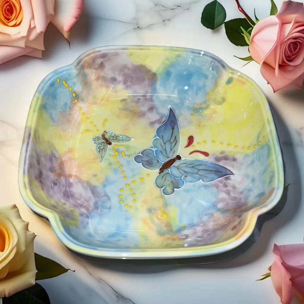 紫韵蓝蝶系列 六英寸如意 方盘