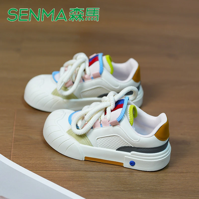 SENMA/森马小众拼色板鞋女秋季新款原创休闲运动德训鞋ins潮港风
