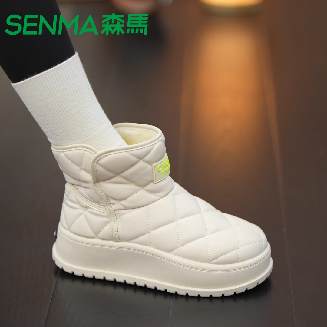 SENMA/森马女鞋2024爆款雪地靴加绒厚底防滑百搭秋冬新款学生女靴